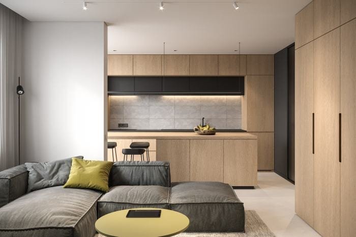 Apartment small family wroclaw space open behance Apartemen untuk keluarga kecil
