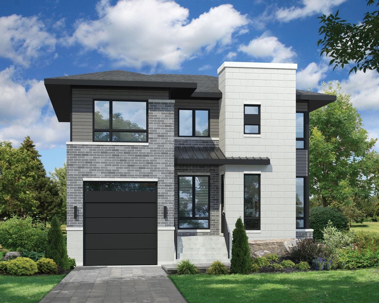 Plan house story two contemporary modern plans floor 2nd designs architectural pdf metric canadian cad Desain rumah modern berlantai dua