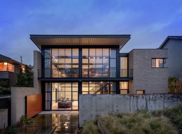 Industrial house contemporary steel interior architecture raw landscape expressive features architect Rumah dengan konsep industrial