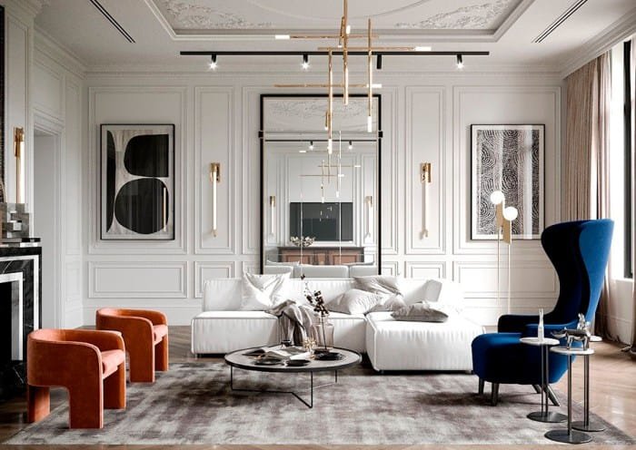 Classic modern style interior materials colors know Desain rumah modern klasik